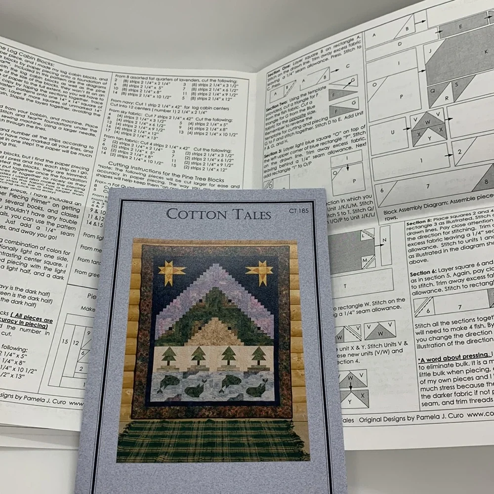 Cotton Tales Vintage 2002 CT185 “Trout Lake” Approx. 50” x 74” Quilt Pattern